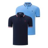 İKİLİ SET T8594 DEWBERRY ERKEK T-SHIRT-LACİVERT-AÇIK MAVİ