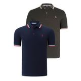 İKİLİ SET T8594 DEWBERRY ERKEK T-SHIRT-LACİVERT-HAKİ
