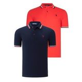 İKİLİ SET T8594 DEWBERRY ERKEK T-SHIRT-LACİVERT-NAR