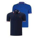 İKİLİ SET T8594 DEWBERRY ERKEK T-SHIRT-LACİVERT- SAX