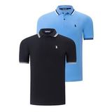 İKİLİ SET T8594 DEWBERRY ERKEK T-SHIRT-SİYAH-AÇIK MAVİ