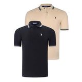 İKİLİ SET T8594 DEWBERRY ERKEK T-SHIRT-SİYAH-BEJ