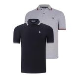 İKİLİ SET T8594 DEWBERRY ERKEK T-SHIRT-SİYAH-GRİ