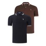 İKİLİ SET T8594 DEWBERRY ERKEK T-SHIRT-SİYAH-KAHVE