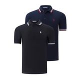 İKİLİ SET T8594 DEWBERRY ERKEK T-SHIRT-SİYAH-LACİVERT