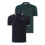 İKİLİ SET T8594 DEWBERRY ERKEK T-SHIRT-SİYAH-NEFTİ
