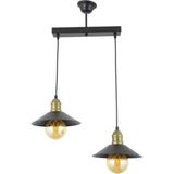 Ikili Siyah Retro Rustik Model Modern Metal Sarkıt Avize NOCOLOR-8F065DF3 Tek Ebat 3542-2BLK - Çok Renkli