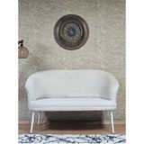 İkili Teddy Beyaz Boyalı Sivriltme Ayak Çay Seti Koltuk İkili Berjer , Balkon, Salon, Ofis Krem Renk 40,5 Boyut/Ebat