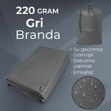 İkizler Branda Ebatlı Branda 220 Gram Pilsa Branda , Fındık Brandası - Farklı Ebat Seçenekleri - 8x8 - Gri