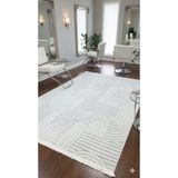 İKİZLER HALI Beyaz-A.gri Modern Tasarım Sisal Bukle Özel Ölçü Salon Oturma Odası Koridor Mutfak Halısı Yolluk
