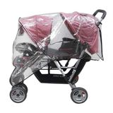 İkizler için Evrensel Bebek Arabası Yağmurlukları Bebek Arabası Su Geçirmez Buggy Bebek Arabası Yağmurluk Rüzgar Tozu Yağmur Kılıfları PVC Çift Taşıma Arabası Hava Kalkanı Koruyucu (Tandem Twin Buggy Yağmur Kılıfı)