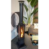 İKİZSOBA Geniş Camlı Dış Mekan Pelet Sobası - 6 Kw, Ayarlanabilir Isı Teknolojisi
