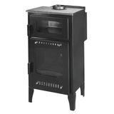 İKİZSOBA Geniş Camlı Odun ve Pelet Şömine Sobası - 8 kW, Fırınlı, Ayarlanabilir Isı Teknolojisi, Eko Model