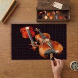 Ikli Keman- Müzik- Sanat Tasarımı 240 Parça Ahşap Puzzle Ahşap Kutuda MP00109