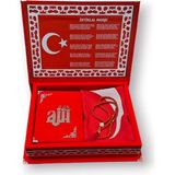 İklim Hediyelik Türk Bayraklı Tesbih ve Bayrak Hediyeli Çanta Boy Kurani Kerim