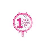 ikm balon 18 Inc Yuvarlak 1 Yaş Pembe Folyo Balon