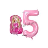 ikm balon Balon Konsept 5 Yaş Balon Set Barbie ve Pembe Rakam Balon Doğum Günü Balon Set