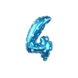 ikm balon Folyo Balon 4 Rakamı Helyum Balon 36 Cm Mavi Renk - 4 Yaş Balonu - 4 Yaş Balon -4 Rakam Balon