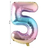 ikm balon Folyo Balon 5 Rakamı Helyum Balon 76 Cm Gökkuşağı - Doğum Günü Parti Seti Malzemeleri - 5 Yaş Balonu