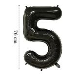 ikm balon Folyo Balon 5 Rakamı Helyum Balon 76 Cm Siyah