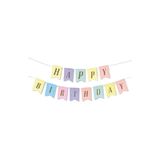 ikm balon Happy Birthday Gold Baskılı Makaron Renkli Doğum Günü Yazısı Banner