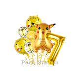 ikm balon Pokemon Pikachu Konsept 7 Yaş Doğum Günü Balon Set Pokemon Pikaçu Folyo Balon Set