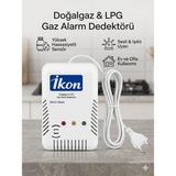 Ikon Doğalgaz ve Lpg Gaz Alarm Cihazı ve Dedektörü – Ce Belgeli, Yüksek Hassasiyetli - 8,5cm *4,5cm *11 cm