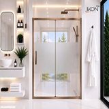 İkon Duş Sistemleri Bronz Buzlu 1 Sabit 1 Sürgü Duşakabin 03 H190 Kahverengi