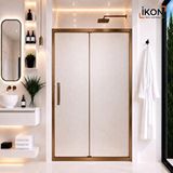 İkon Duş Sistemleri Bronz Buzlu 1 Sabit 1 Sürgü Duşakabin 04 H190 Kahverengi