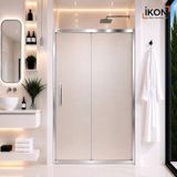 İkon Duş Sistemleri Krom 1 Sabit 1 Sürgü Buzlu Duşakabin H190 - 146