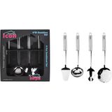 Ikonik Lezzet Seti-Şık Paslanmaz (Spatula, Kepçe, Servis ve Süzgeç Kaşığı) - 1 Adet