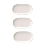 Ikram Dunyasi Magnus 14 Cm Oval Kayik Kahvaltilik,Mezelik,Cerezlik Tabak 3 Lu