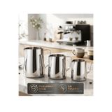 İkram Dünyası Süt Potu, Pitcher 3 lü Set 1000 ml, 500 ml, 300 ml Süt Potu Paslanmaz Çelik