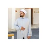 İkranur Asım İmam Cübbesi Gri Kol ve Yaka Nakışlı Model