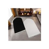 İkranur Kalbi Tamamla Eşlere Özel Çiftli Sünger Dolgulu Seccade Siyah Beyaz Gold Işlemeli (70*120CM330GR) Te