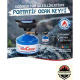 Iksa Mocamp Mini Kamp Ocak Gazlı Kamp Ocağı Pratik Piknik Tüpü + Çakmak Gazlı - Mavi