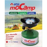 Iksa Mocamp Portatif Çakmak Gazlı Kullanım Pratik Kamp Ocağı Yeni Model - 12,5 x15 cm - Yeşil
