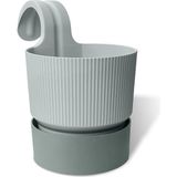 Iksora Tek Askılı Saksı Dekoratif Balkon Saksısı Tabaklı Mat Plastik Saksı (1 Adet, Gri) - Standart - Çok Renkli
