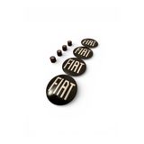 İKTUNING FİAT YENİ NESİL ALÜMİNYUM 56 MM JANT GÖBEK STICKER VE 4 ADET SİYAH METAL BORDO FİAT LOGO SİBOP KAPAK