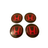 İKTUNING Honda siyah kırmızı logolu 56 Mm Alüminyum Jant Göbek Stıcker