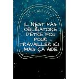 il n'est pas obligatoire d'être fou pour travailler ici mais ça aide: Joili Carnet De Notes, Cadeau Pour Femme, Homme, Collègue Travail, Patron, Retraite, Bonne Continuation (French Edition)