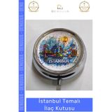 #İlaçKutusu Model 2 Hediyelik Taşınabilir 3 Bölmeli Kapaklı Sağlık Aksesuarı İstanbul Temalı İlaç Ku