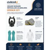 İlaçlama Boya İşleri Tam Koruma Set-6 (3M Maske Filtre Lamineli Tulum Eldiven)