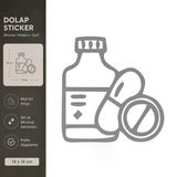 İlaçlar Mat Gri Dekoratif Folyo Sticker 14X14 Cm