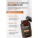 İlaçsız Market B COMPLEX VİTAMİN (Aktif B12 + Metilfolat + P5P + Biotin + B5) / 60 Çiğneme Tableti