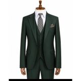 ilayda emir Erkek 3 Parça Takım Elbise, Koyu Yeşil, Slim Fit, Yelek Dahil, 50 Beden