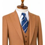 İLAYDA EMİR, Erkek Camel 3 Parça Takım Elbise, Slim Fit, 48 Beden