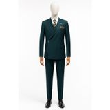 İlayda EMİR, Erkek Koyu Yeşil Fermuar Detaylı,Takım Elbise, Slim Fit, 56 Beden