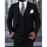 İlayda EMİR, Erkek Siyah 3 Parça Takım Elbise, Slim Fit, Yelek Dahil, 54 Beden