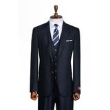 İlayda Emir, Erkek Siyah Çizgili Üç Parça Takım Elbise, Slim Fit